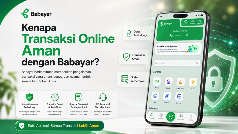 Transaksi online aman dengan aplikasi PPOB Babayar